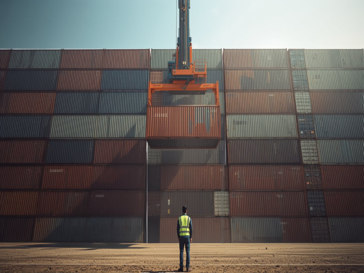 MTLS container yard with freight ready for dispatch